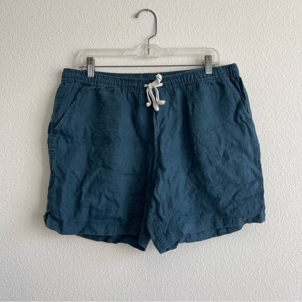 Alex Crane 100% Linen Navy Shorts